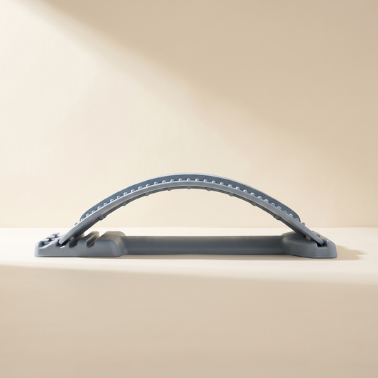 Side profile of the TrueSelf back stretcher showing the arch and its adjustable height levels