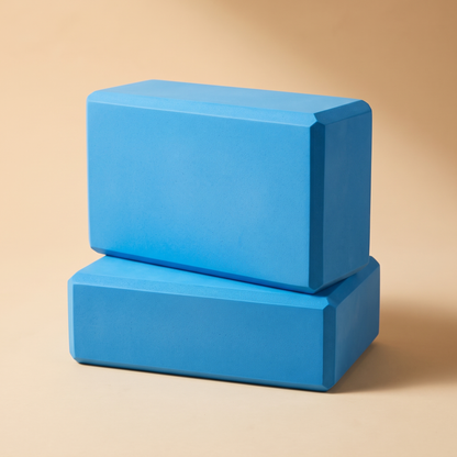 2024 Biguphate Yoga Blocks 9x 6x4 Inch，EVA Foam Yoga Block Supportive Latex-Free Non-Slip Exercise Blocks Yoga Accessories for Pilates Meditation Balance Stretching and Deep Poses (Blue)